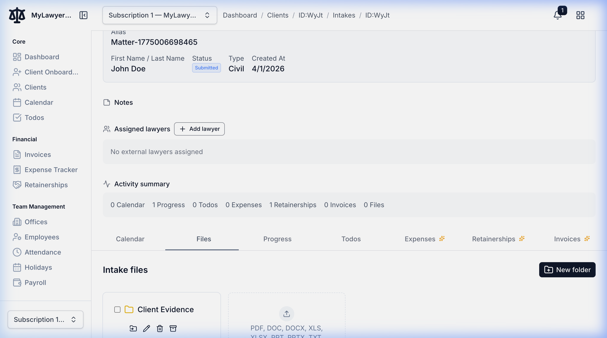 Encrypted Evidence Vault Interface